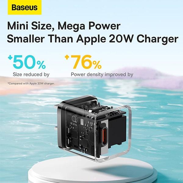 Bộ Sạc Kèm Cáp BASEUS GaN5 Fast Charger Mini 1C 20W