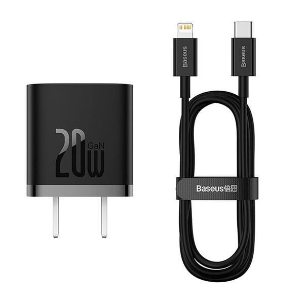 Bộ Sạc Kèm Cáp BASEUS GaN5 Fast Charger Mini 1C 20W