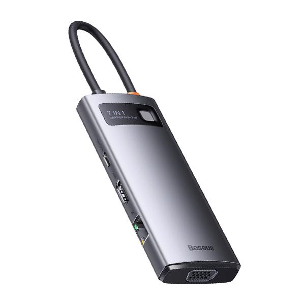Hub Chuyển Đa Năng BASEUS Metal Gleam Series Multifunctional Docking Station 7in1( 4K30Hz)