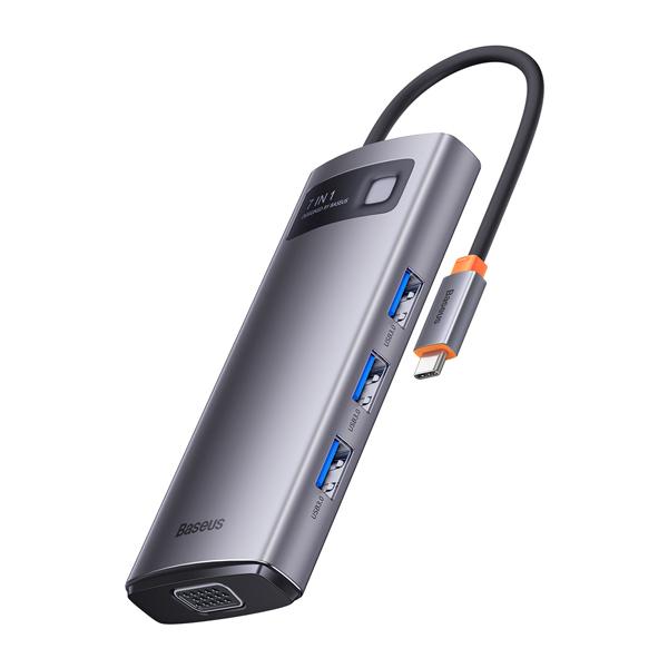 Hub Chuyển Đa Năng BASEUS Metal Gleam Series Multifunctional Docking Station 7in1( 4K30Hz)