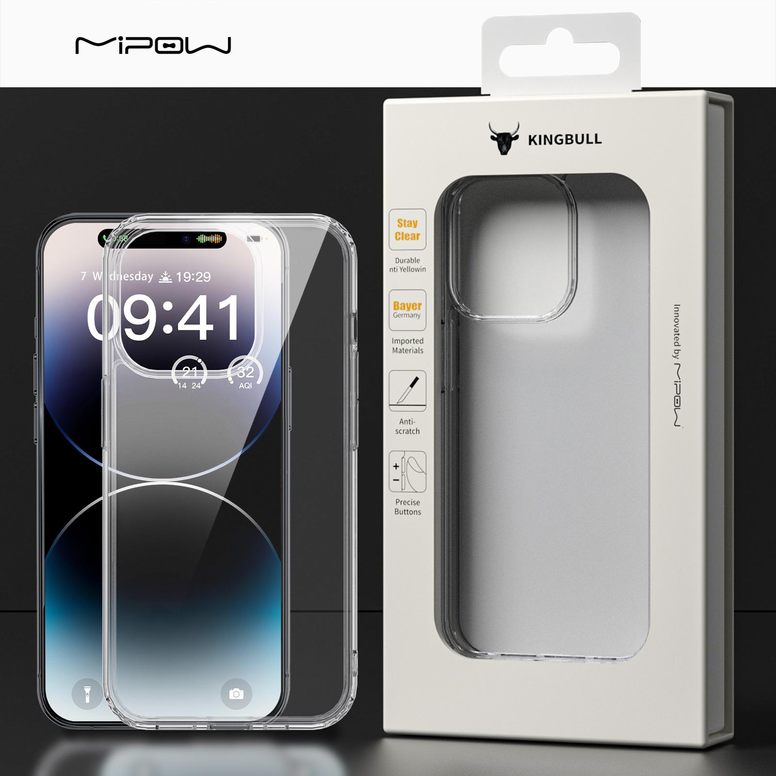 Ốp Lưng Trong Suốt Mipow Tempered Glass iPhone 15 Series
