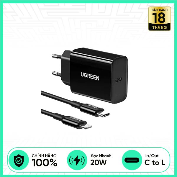 Bộ Sạc Nhanh UGREEN PD 20W C To Lightning MFI CD137