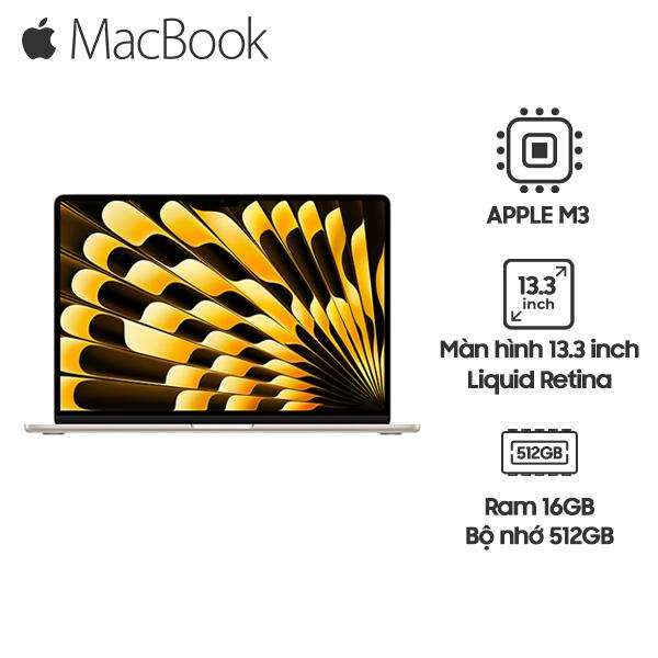 MacBook Air M3 13 Inch 8 CPU 10 GPU (16GB/512GB) | Chính Hãng Apple Việt Nam