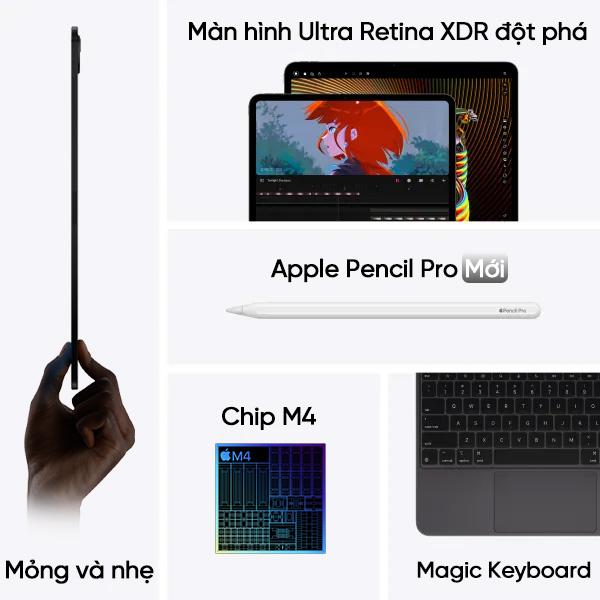 iPad Pro M4 11 inch 2024 Wifi 5G 256GB Likenew - Fullbox