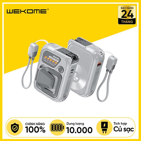 Pin Sạc Dự Phòng WEKOME Armour Series WP-89 10.000mAh 22.5W, Sạc Magsafe Kiêm Củ Sạc, Kèm Dây Sạc Type-C To Lightning