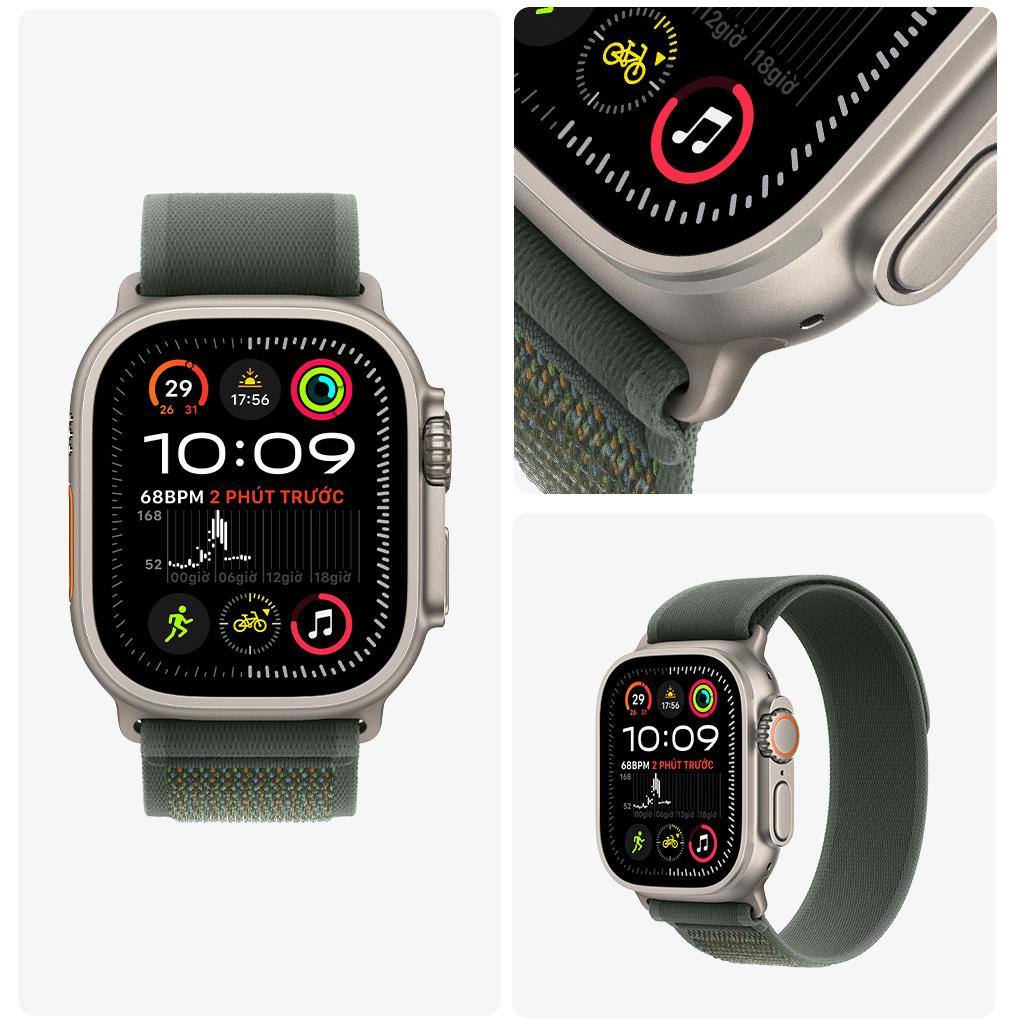 Apple Watch Ultra 2 49mm GPS + Cellular Viền Titanium Tự Nhiên Dây Trail Chính Hãng VN/A