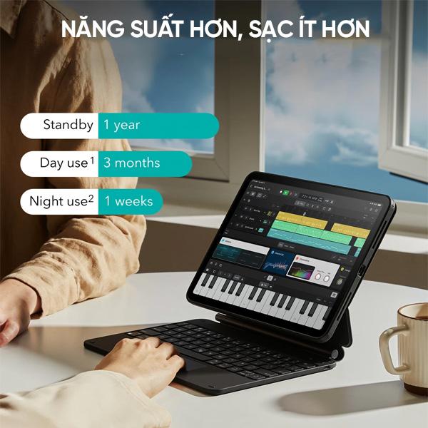 Bao Da Kèm Bàn Phím ESR 360° IPad Air 6 11" 2024 | Air 2025 | Air 5 | Air 4 | Pro 11" 2018/20/22