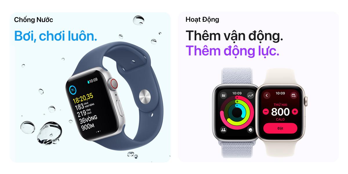 Apple Watch SE 2024 40mm GPS Viền Nhôm Dây Cao Su Chính Hãng VN/A