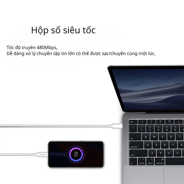 Cáp Sạc Nhanh Diposi C to C Thunder Cable 60W Chính Hãng