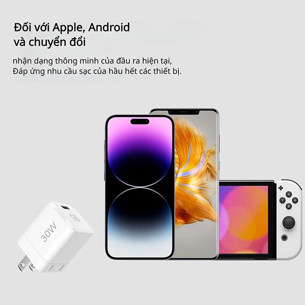 Củ Sạc Nhanh Diposi USB-C PD30W GaN Chính Hãng