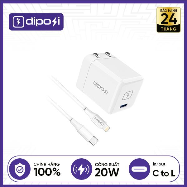 Bộ Sạc Nhanh Diposi Kèm Cáp C-Lightning PD20W Chính Hãng