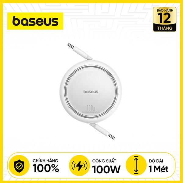Cáp Sạc Nhanh BASEUS Free2Draw Mini Retractable C To C 100W 1M