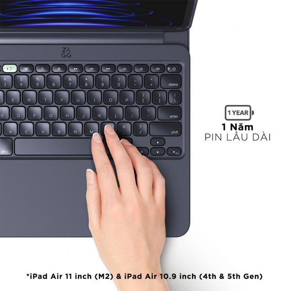 Bao Da Kèm Bàn Phím ZAGG Pro Keys 2 iPad Air M2 11 inch Chính Hãng