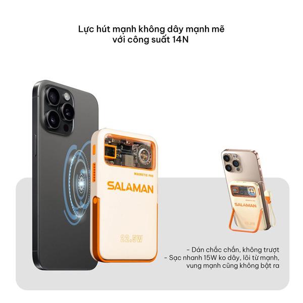 Pin Sạc Dự Phòng Salaman Airfan Magnetic Pro 10.000 mAh 22.5W