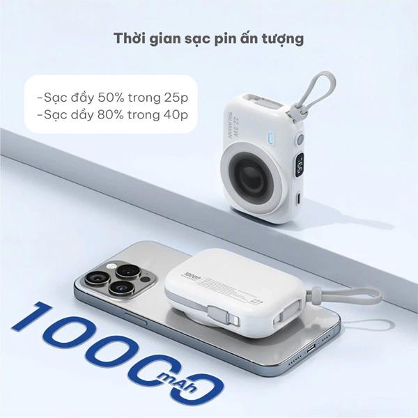 Pin Sạc Dự Phòng Salaman Lensmate 10000mAh 22.5W Chính Hãng