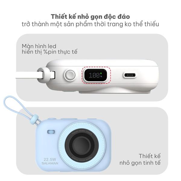 Pin Sạc Dự Phòng Salaman Lensmate 10000mAh 22.5W Chính Hãng