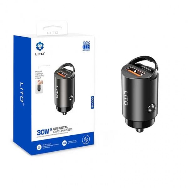 Củ Sạc Nhanh LITO PD 60W Mini Metal Car Charger IN-C03 Chính Hãng