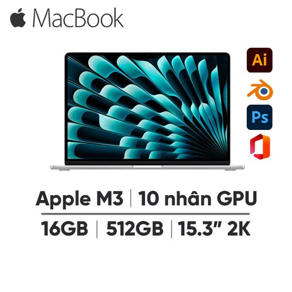 MacBook Air M3 15 Inch 8 CPU 10 GPU (16GB/512GB) | Chính Hãng Apple Việt Nam