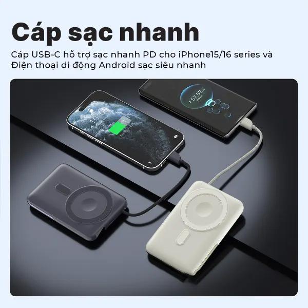 Pin Sạc Dự Phòng Magsafe Stargo Star X 10000mAh 22.5W Chính Hãng