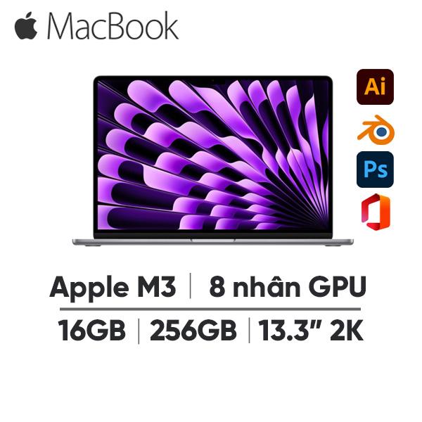 MacBook Air M3 13 Inch 8 CPU 8 GPU (16GB/256GB) Cũ 99%