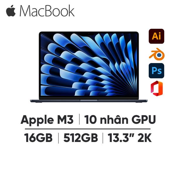 MacBook Air M3 13 Inch 8 CPU 10 GPU (16GB/512GB) Cũ 99%