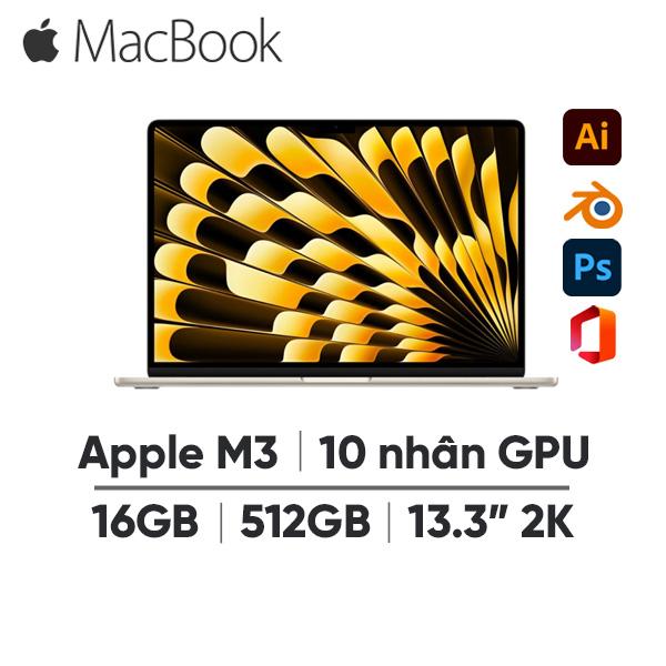 MacBook Air M3 13 Inch 8 CPU 10 GPU (16GB/512GB) Cũ 99%