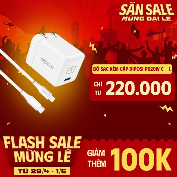 Bộ Sạc Nhanh Diposi Kèm Cáp C-Lightning PD20W Chính Hãng