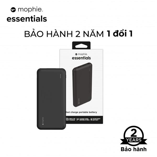 Pin Sạc Dự Phòng Mophie Essentials Powerstation PD 20W 10.000mAh Chính Hãng