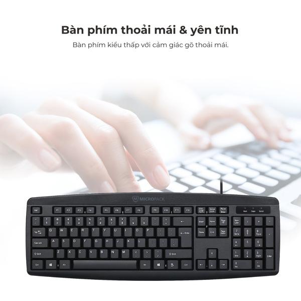 Bộ Bàn Phím Chuột Có Dây MicroPack Combo Lite KM-2003 Chính Hãng