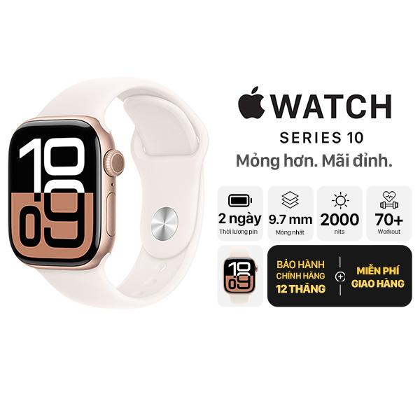 Apple Watch Series 10 46mm GPS Viền Nhôm Dây Cao Su Chính Hãng Apple Việt Nam