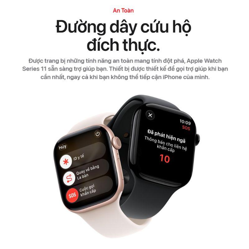 Apple Watch Series 11 46mm GPS + Cellular Viền Titan Dây Cao Su Chính Hãng Apple Việt Nam