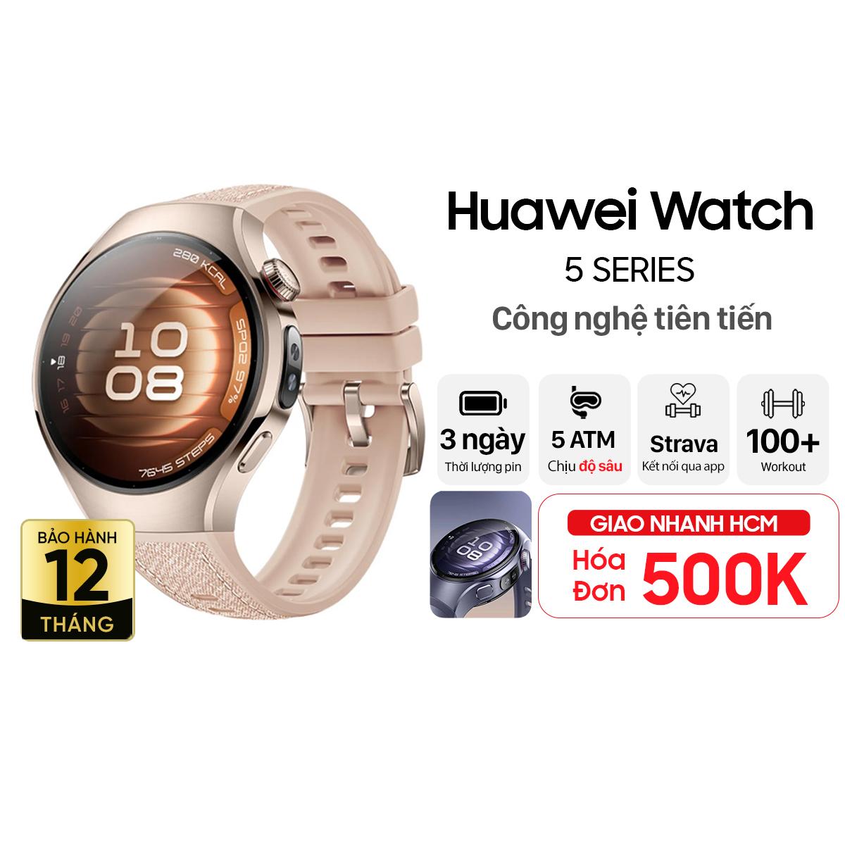 Đồng hồ thông minh Huawei Watch 5 42mm Thép Lưng Gốm