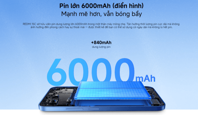 Pin lớn 6000mAh