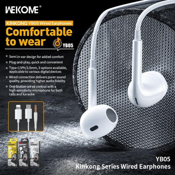 Tai Nghe Có Dây WEKOME YA18 Jack 3.5mm Chính Hãng