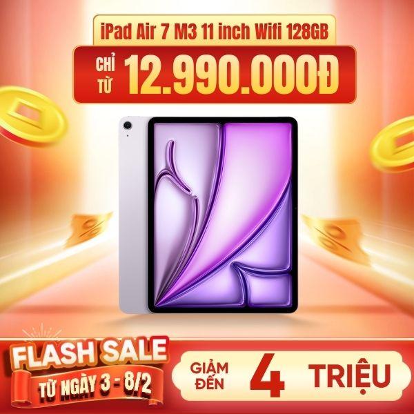 iPad Air 7 M3 11 inch 2025 Wifi 128GB | Chính Hãng Apple Việt Nam