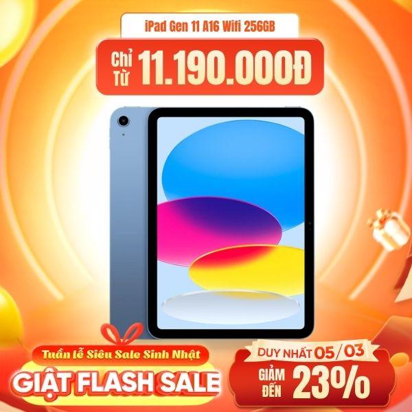 iPad Gen 11 A16 Wifi 256GB | Chính Hãng Apple Việt Nam