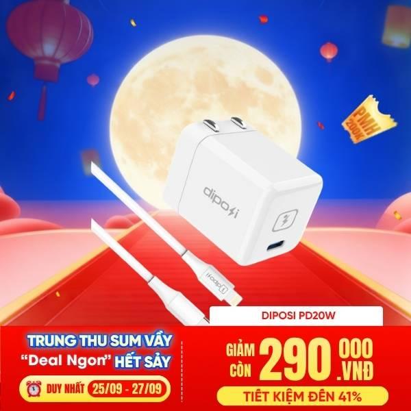 Bộ Sạc Nhanh Diposi Kèm Cáp C-Lightning PD20W Chính Hãng