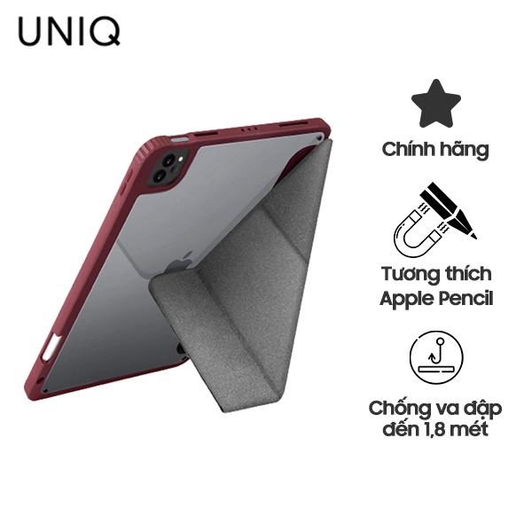 Ốp UNIQ Moven Antimicrobial Charcoal cho iPad Pro 11 inch Chính Hãng