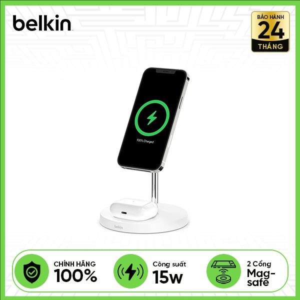 Đế Sạc Không Dây Belkin Magsafe BoostCharge 2 in 1 15W | Có Kèm Dây
