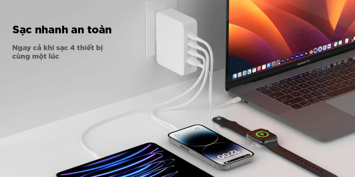 Củ sạc nhanh BELKIN BoostCharge 3 x USB-C 1 x USB-A 140W