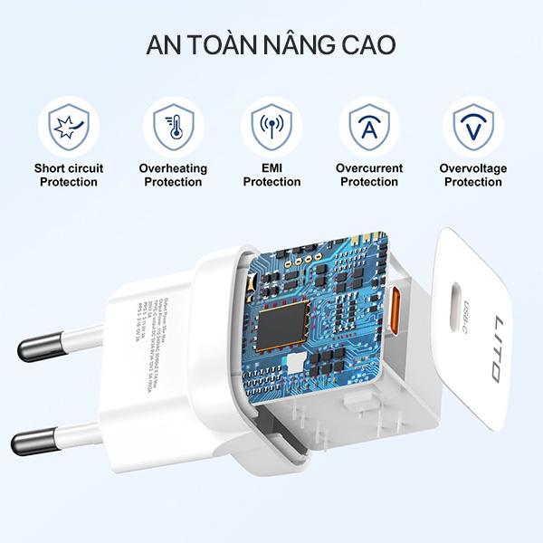 Củ Sạc Nhanh LITO LC11B GAN 30W Chính Hãng