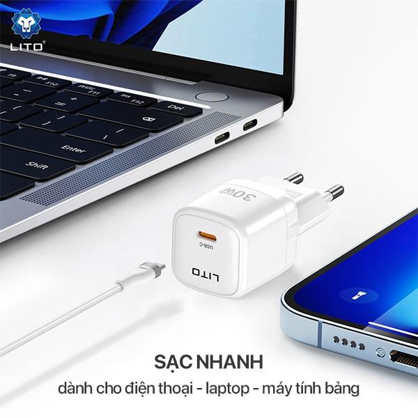 Củ Sạc Nhanh LITO LC11B GAN 30W Chính Hãng