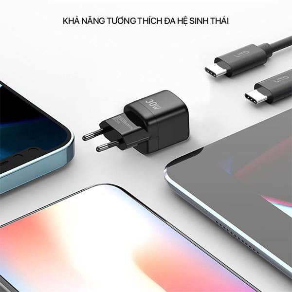 Củ Sạc Nhanh LITO LC11B GAN 30W Chính Hãng