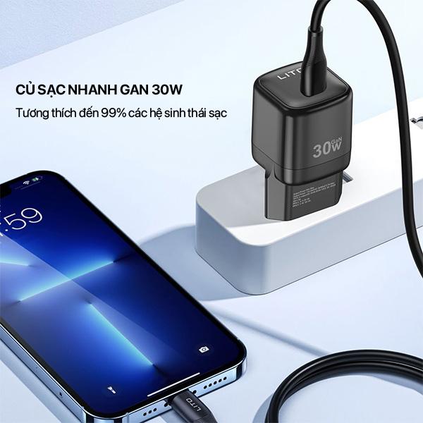 Củ Sạc Nhanh LITO LC11B GAN 30W Chính Hãng
