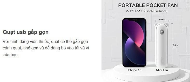 thiết kế Quạt cầm tay mini 3 in 1 Jisulife F8X