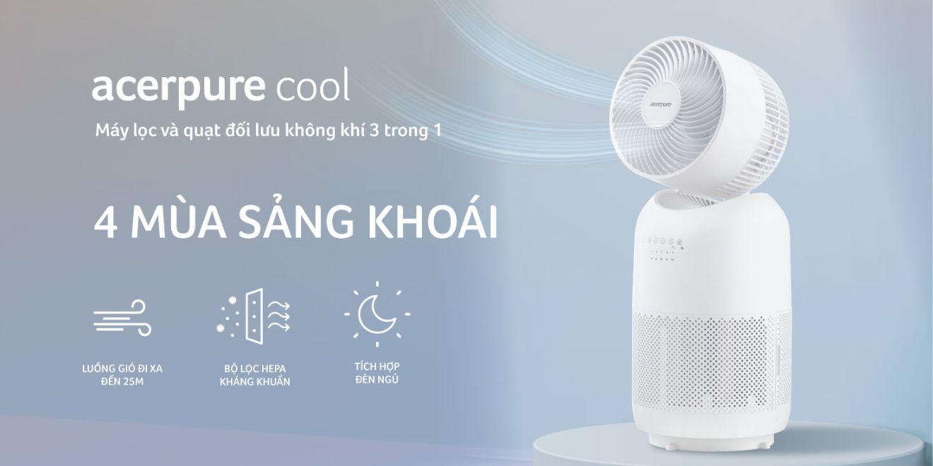 Máy Lọc Không Khí Và Quạt Đối Lưu Tích Hợp Đèn Ngủ Acerpure Cool C3 3in1