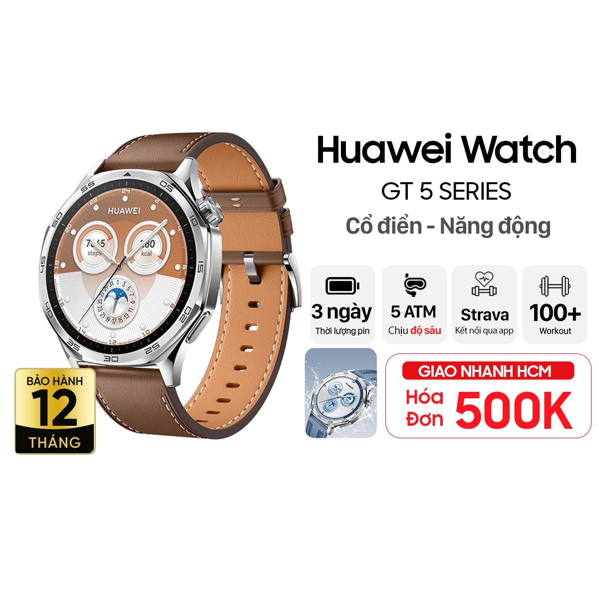 Đồng hồ thông minh Huawei Watch GT5 46mm - Dây Da Chính Hãng