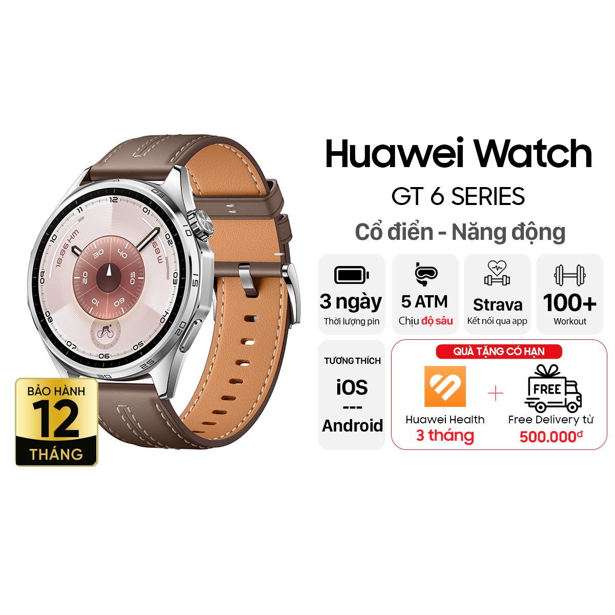 Đồng hồ thông minh Huawei Watch GT6 46mm - Dây Da