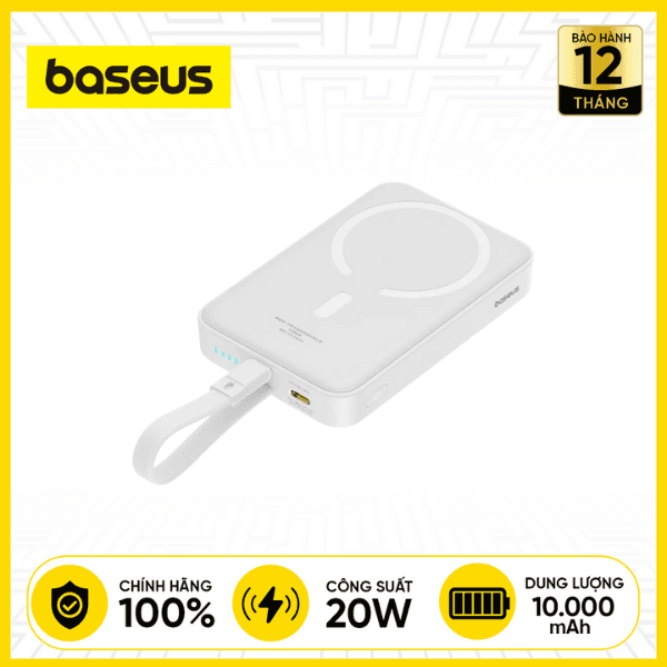 Pin Sạc Dự Phòng Không Dây Baseus Magnetic Mini Wireless 10.000mAh 20W