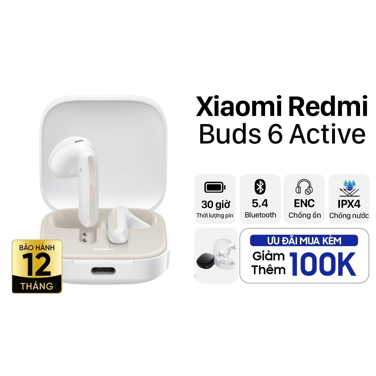 Tai Nghe Bluetooth True Wireless Xiaomi Redmi Buds 6 Active
